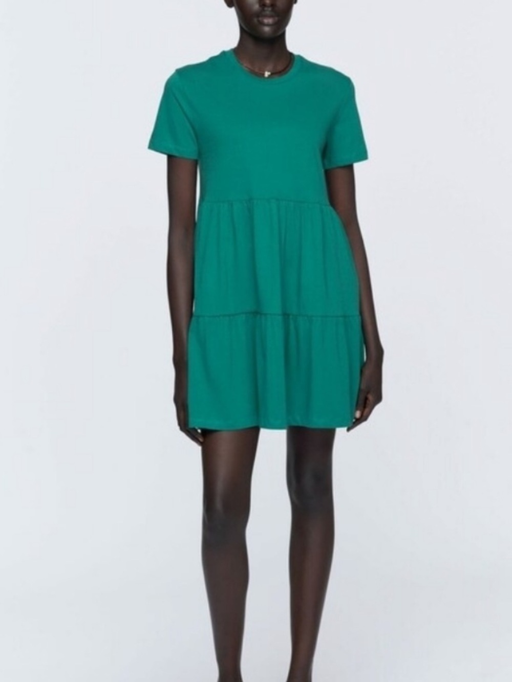 KOTN Tiered Babydoll Dress in green